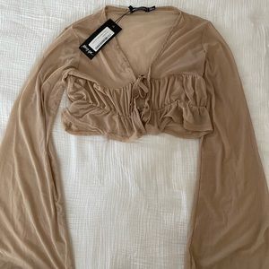 Long sleeve crop blouse